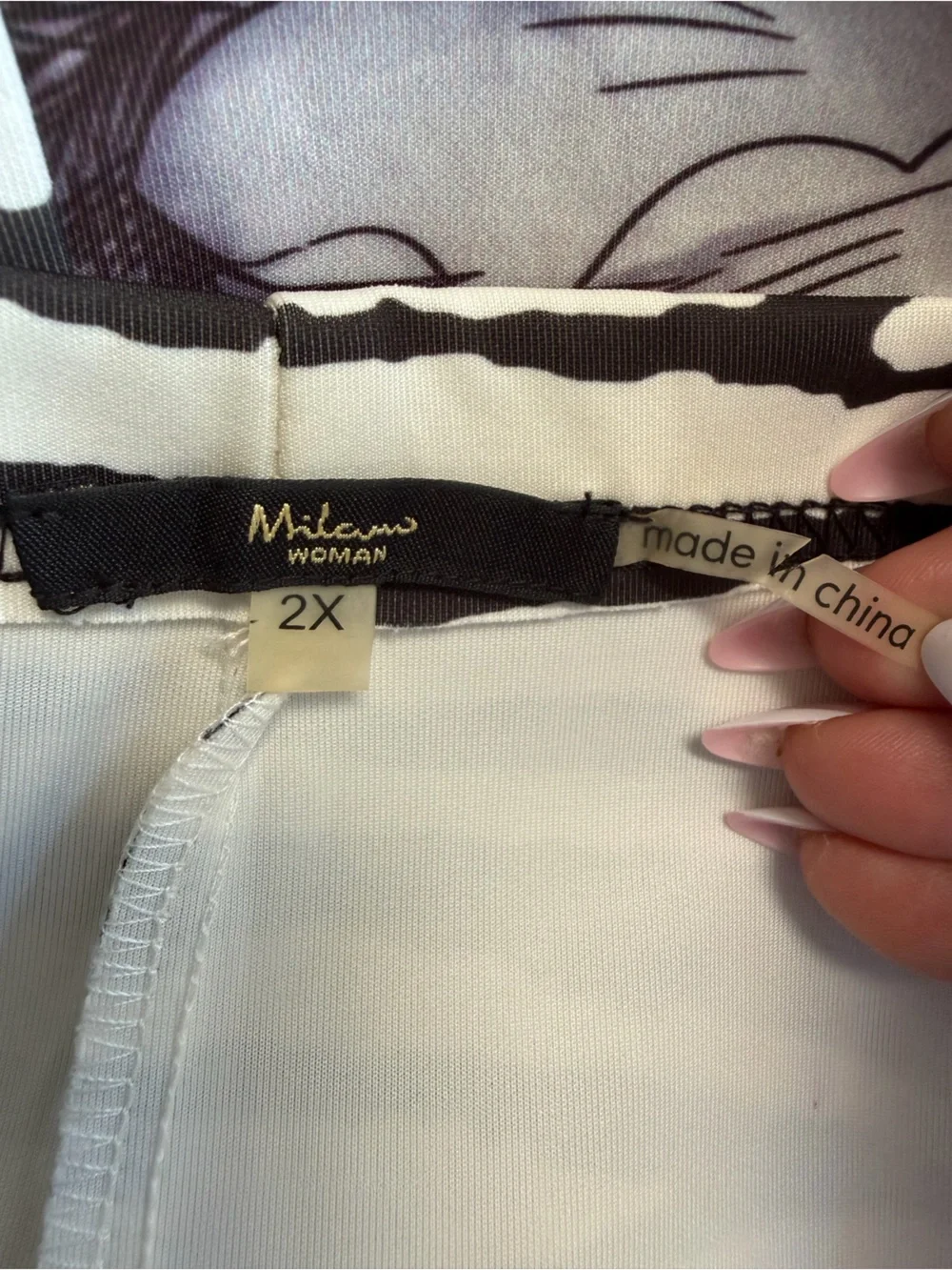 Milani Black & White Zebra Floral Pencil Skirt with Purple Accents